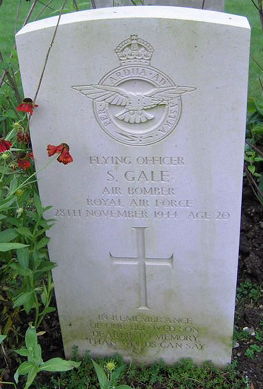 F/O Stanley Gale<br/><br /><br />died November 28th, 1944